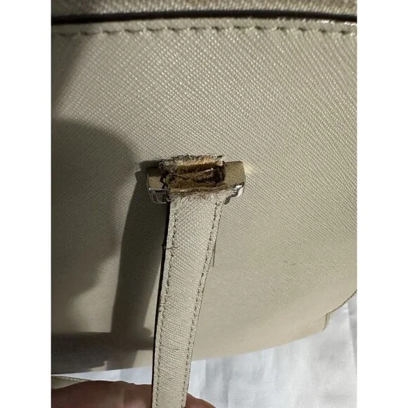 Kate Spade Large Double Zip Beige Cream Shoulder Bag Handbag Purse Read⬇️ - Picture 9 of 11